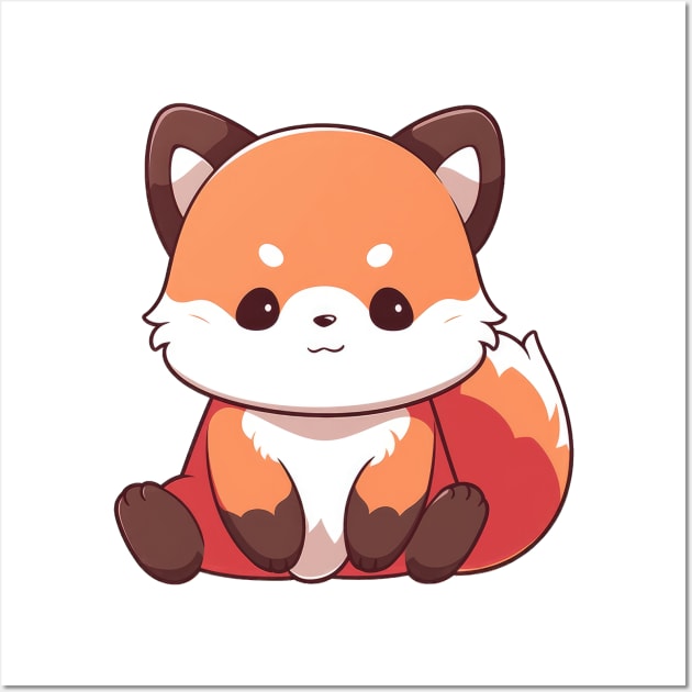 Simple drawn cute red panda Wall Art by SundayDonuts